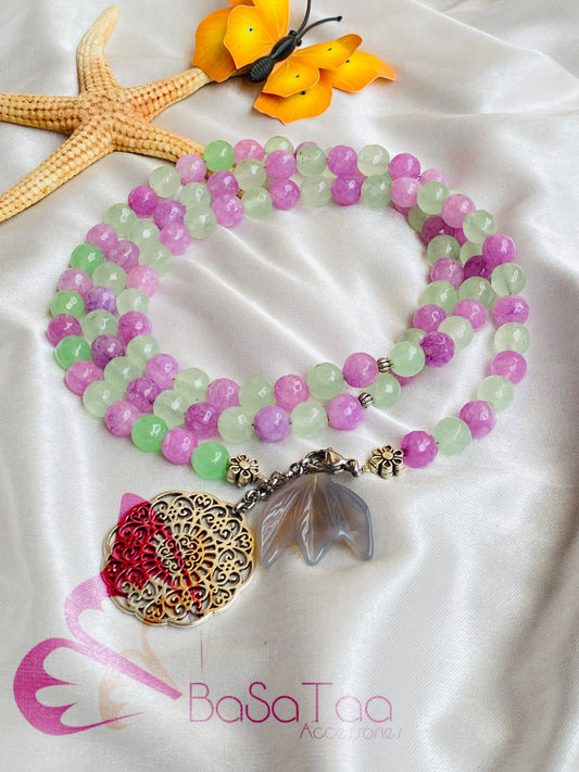 Purple & Green Wearable Agate Sebha