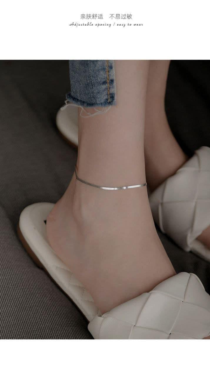 Silver plated stainless anklet