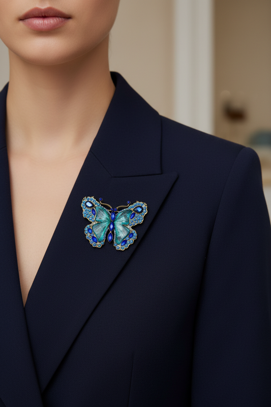 Blue Wings Brooch