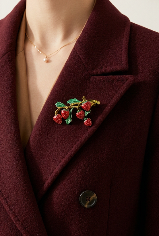 Strawberries Garden Brooch