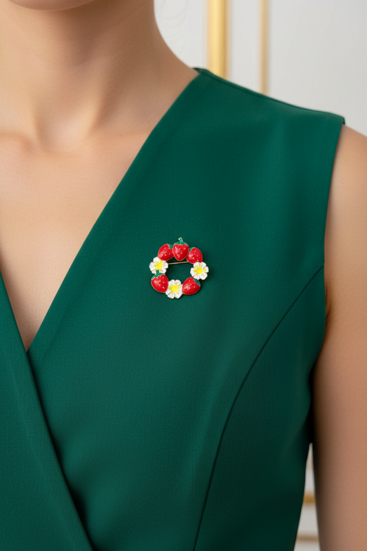 Strawberries Brooch