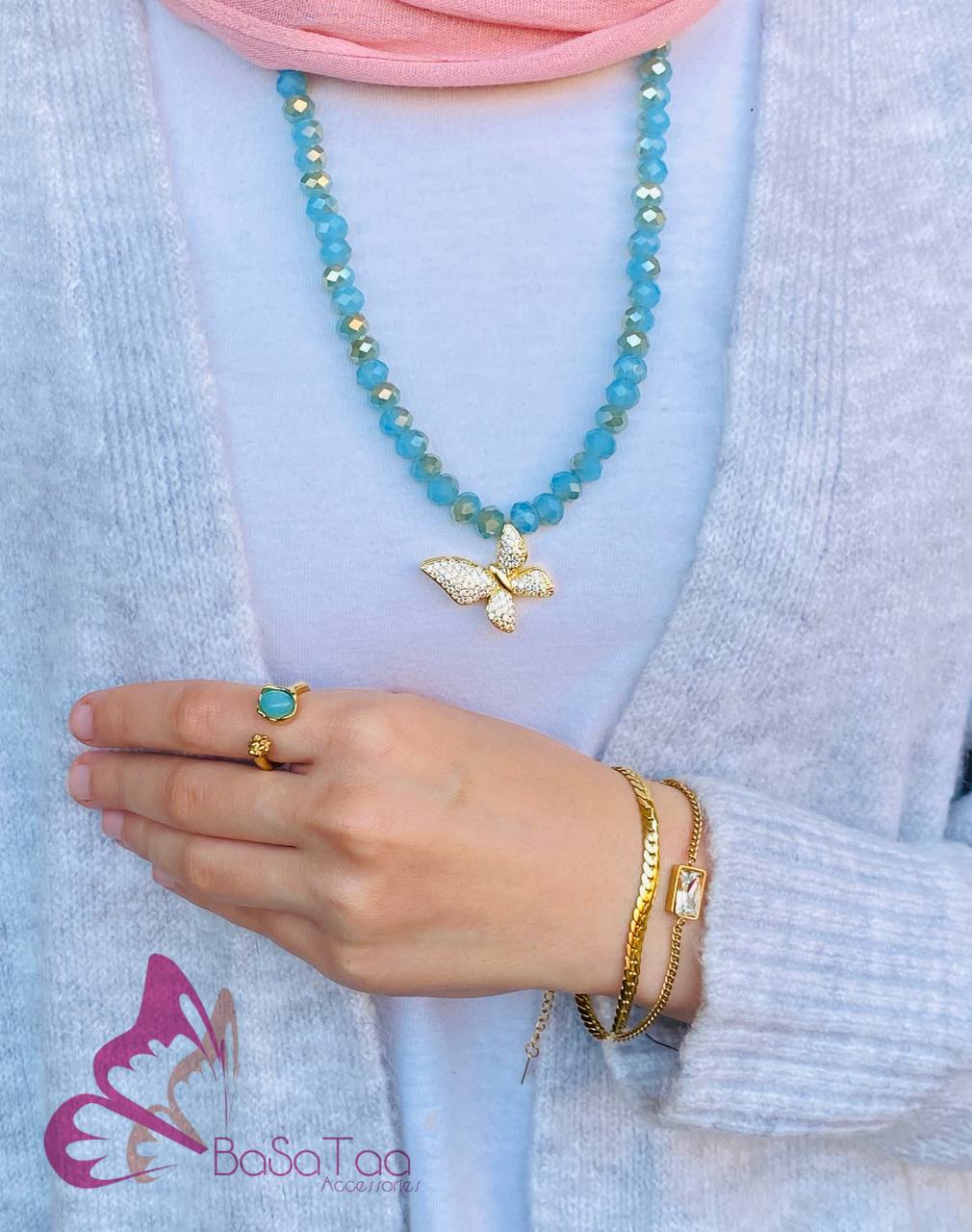 Blue Crystal Necklace