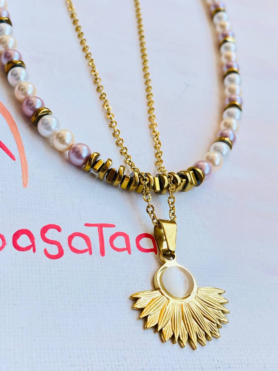 Lotus Flower Double Layered Necklace