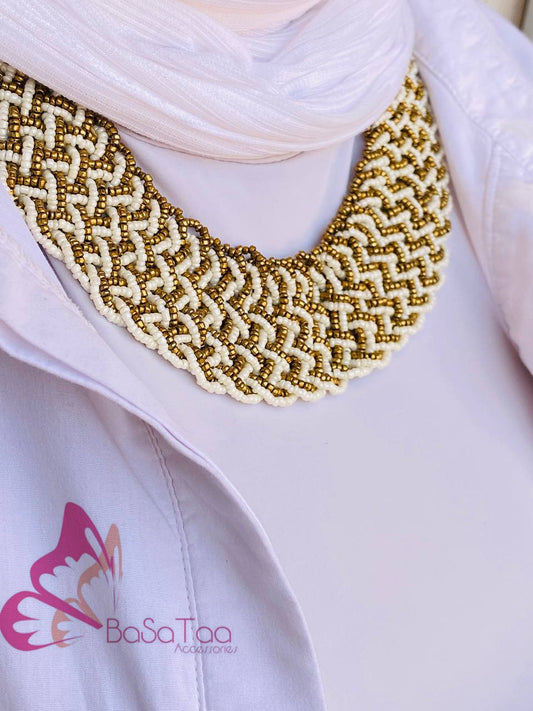 White & Gold Indian Necklace